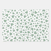 Romantic Sage Green Love Hearts Inpakpapier Vel (Voorkant 2)