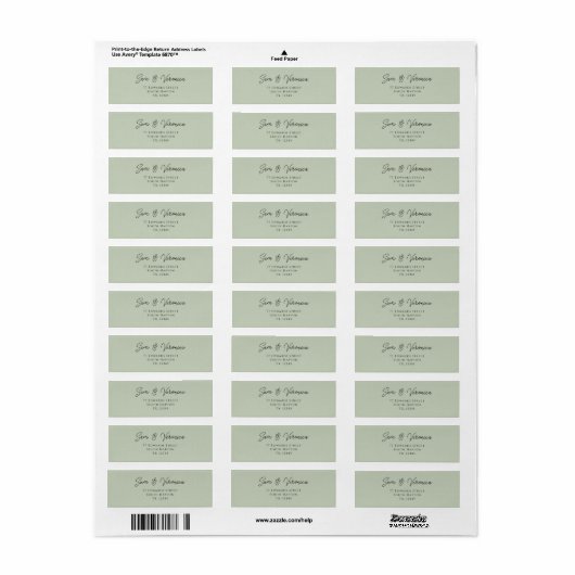 Romantic Sage Return Address Label (Full Sheet)