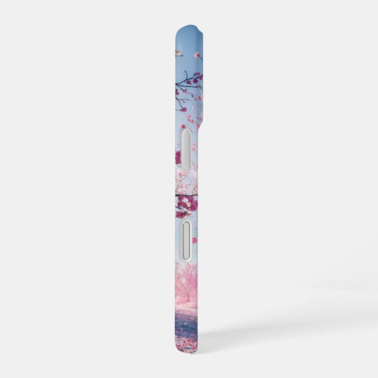 Romantic Sakura - Heart Blossom Phone Case iPhone 16 Hoesje (Rechterkant)