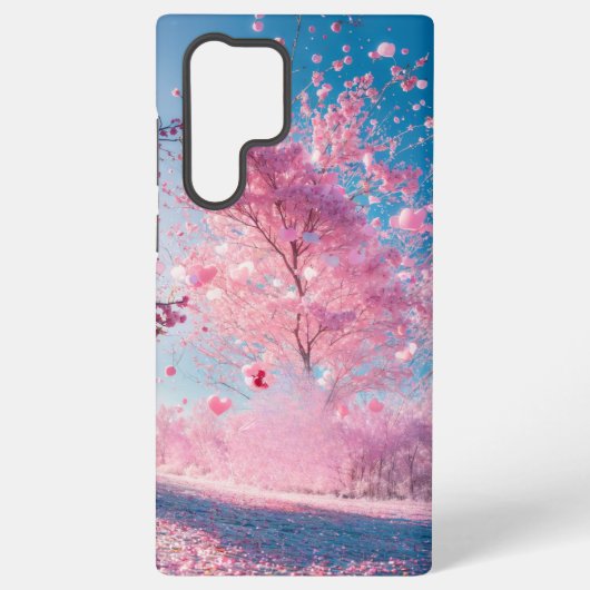 Romantic Sakura - Heart Blossom Phone Case Samsung Galaxy Hoesje (Achterkant)