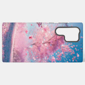 Romantic Sakura - Heart Blossom Phone Case Samsung Galaxy Hoesje (Achterkant horizontaal)