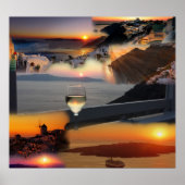 Romantic Santorini Sunset Uitzichten Poster (Voorkant)