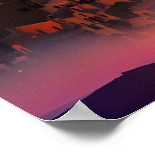 Romantic Santorini Sunset Uitzichten Poster (Hoek)