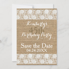 Romantic Save the Date 45th Birthday Magnetic Magnetische Uitnodiging