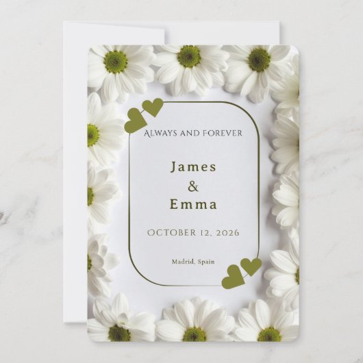 Romantic Save the Date Card - Always and Forever Kaart (Voorkant)