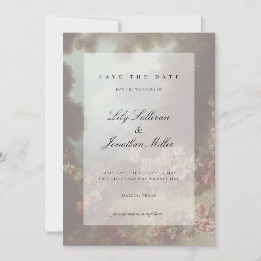 Romantic Save the Date Floral Wedding Invitation (Voorkant)