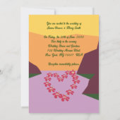 Romantic Scene Airplane Flowers Heart Wedding Kaart (Achterkant)