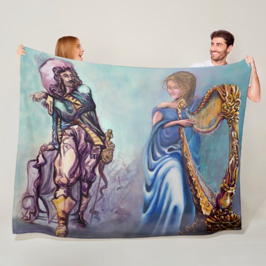 Romantic Scene Map Fleece Blanket (In situ)