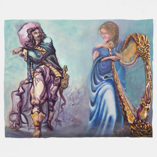 Romantic Scene Map Fleece Blanket Deken (Voorkant (Horizontaal))