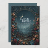 Romantic Scenic Valley Floral Arch Evening Wedding Kaart (Voorkant / Achterkant)