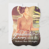 Romantic Script Bronze Folie Foto Graduparty Kaart (Voorkant)