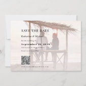 Romantic Script Calligraphy Add Photo Wedding Save Save The Date (Achterkant)