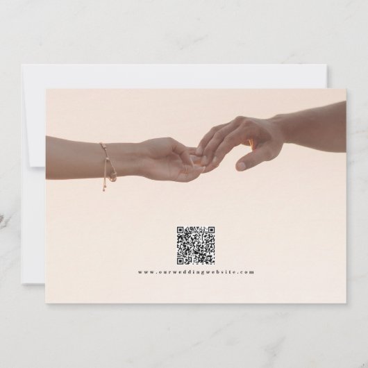 Romantic Script Calligraphy Add Photo Wedding Save The Date (Achterkant)