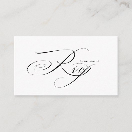 Romantic Script Calligraphy QR Code Wedding RSVP Informatiekaartje (Voorkant)