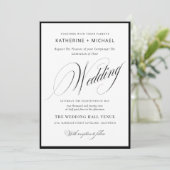 Romantic Script Calligraphy Simple & Chic Wedding Kaart (Staand voorkant)