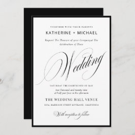 Romantic Script Calligraphy Simple & Chic Wedding Kaart