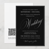 Romantic Script Calligraphy Simple & Chic Wedding Kaart (Voorkant / Achterkant)