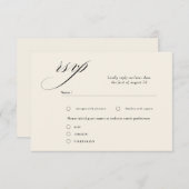 Romantic Script Calligraphy Wedding RSVP Cards Informatiekaartje (Voorkant / Achterkant)