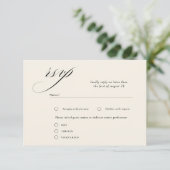 Romantic Script Calligraphy Wedding RSVP Cards Informatiekaartje (Staand voorkant)