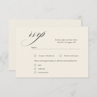 Romantic Script Calligraphy Wedding RSVP Cards Informatiekaartje
