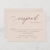 Romantic Script Editable Color RSVP Reply Kaart (Voorkant / Achterkant)