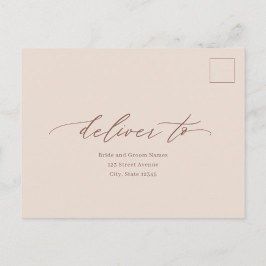 Romantic Script Editable Color RSVP Reply Kaart (Achterkant)