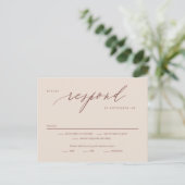 Romantic Script Editable Color RSVP Reply Kaart (Staand voorkant)