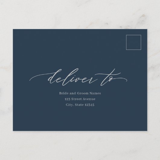 Romantic Script Editable Color RSVP Reply Kaart (Achterkant)