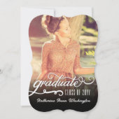 Romantic Script Gold Foil Foto Graduparty Kaart (Voorkant)