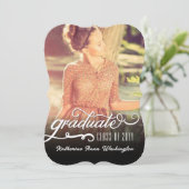 Romantic Script Gold Foil Foto Graduparty Kaart (Staand voorkant)