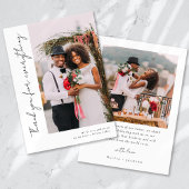 Romantic Script Photo Wedding Bedankkaart
