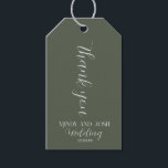 Romantic Script Sage GREEN Bedankt voor je huwelij Cadeaulabel<br><div class="desc">De Labels van het huwelijk voor het Manuscript van de Favors Dank u</div>