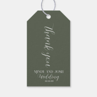 Romantic Script Sage GREEN Bedankt voor je huwelij Cadeaulabel