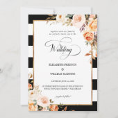 Romantic Script Terracotta Floral Photo Wedding Kaart (Voorkant)