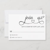 Romantic Script Typography Minimalist Wedding RSVP (Voorkant)