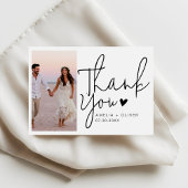 Romantic Script Typography Wedding Photo Bedankkaart