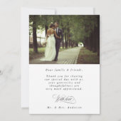 Romantic Script Wedding 2 Photo Bedankkaart (Achterkant)