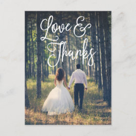 Romantic Script Wedding Dank u Briefkaart