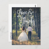 Romantic Script Wedding Dank u Briefkaart (Voorkant / Achterkant)