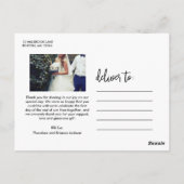 Romantic Script Wedding Dank u Briefkaart (Achterkant)