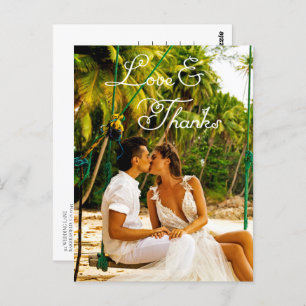 Romantic Script Wedding Dank u Briefkaart