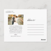 Romantic Script Wedding Dank u Briefkaart (Achterkant)