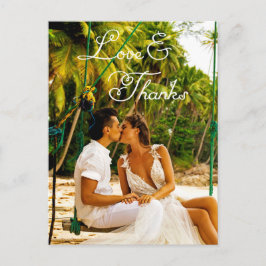 Romantic Script Wedding Dank u Briefkaart