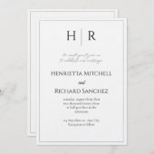 Romantic Script Wedding Invitation – Customizable Kaart (Voorkant / Achterkant)