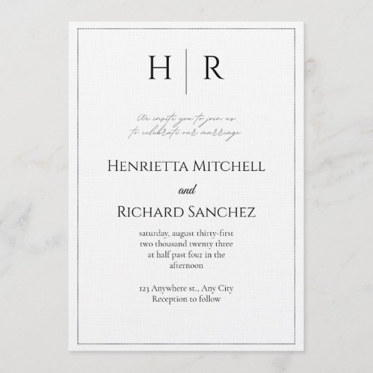 Romantic Script Wedding Invitation – Customizable Kaart (Voorkant)