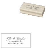 Romantic Script Wedding Return Address Rubber Stam Rubberstempel (Gestempeld)