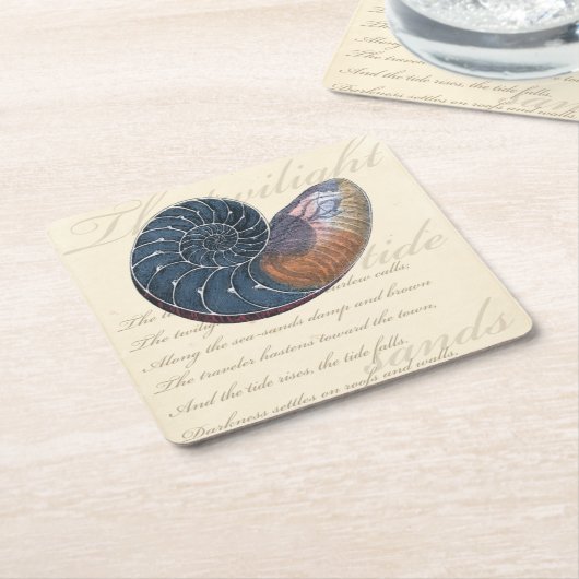 Romantic Seashell Kartonnen Onderzetters (Schuin)