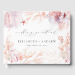 Romantic Seashells Corals Underwater Life Weddensc Gastenboek<br><div class="desc">Dit moderne trouwgastenboek is een echt meesterwerk, met een verbluffende combinatie van waterverf, wazige roze tinten en ingewikkelde illustraties van seizoenshellen, koralen en onderwaterleven. De ware schoonheid van dit ontwerp is zeker om iedereen te motiveren en aan te moedigen die er ogen op legt. De zachte en delicate pastelkleuren ontmoedigen...</div>