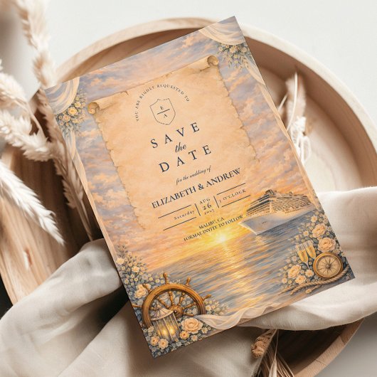 Romantic Seaside Cruise Wedding Save The Date