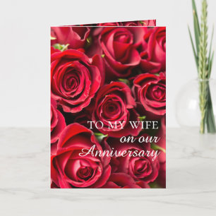 Romantic Sentimental Roos Wife Jubileum Kaart